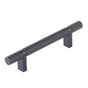Emtek - Select Cabinet Pull 4'' C-C, Rectangular Bar Stem US19, Knurled Bar US19 - Flat Black,Flat Black