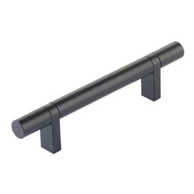 Emtek - Select Cabinet Pull 4'' C-C, Rectangular Bar Stem US19, Smooth Bar US19 - Flat Black,Flat Black