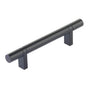 Emtek - Select Cabinet Pull 4'' C-C, Rectangular Bar Stem US19, Smooth Bar US19 - Flat Black,Flat Black