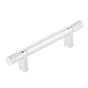 Emtek - Select Cabinet Pull 4'' C-C, Rectangular Bar Stem US26, Knurled Bar US26 - Polished Chrome,Polished Chrome