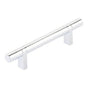 Emtek - Select Cabinet Pull 4'' C-C, Rectangular Bar Stem US26, Smooth Bar US26 - Polished Chrome,Polished Chrome