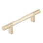 Emtek - Select Cabinet Pull 4'' C-C, Rectangular Bar Stem US4, Smooth Bar US4 - Satin Brass,Satin Brass