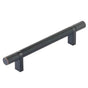 Emtek - Select Cabinet Pull 5'' C-C,  Rectangular Bar Stem US10B, Knurled Bar US10B - Oil Rubbed Bronze,Oil Rubbed Bronze