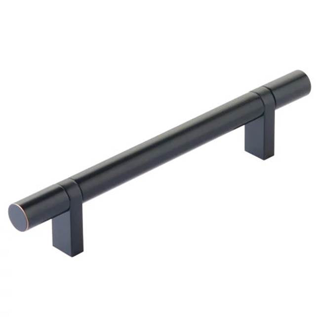 Emtek - Select Cabinet Pull 5'' C-C,  Rectangular Bar Stem US10B, Smooth Bar US10B - Oil Rubbed Bronze,Oil Rubbed Bronze