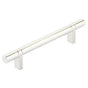 Emtek - Select Cabinet Pull 5'' C-C,  Rectangular Bar Stem US14, Smooth Bar US14 - Polished Nickel Lifetime,Polished Nickel Lifetime