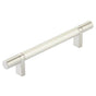 Emtek - Select Cabinet Pull 5'' C-C,  Rectangular Bar Stem US15, Smooth Bar US15 - Satin Nickel,Satin Nickel