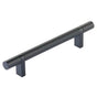 Emtek - Select Cabinet Pull 5'' C-C,  Rectangular Bar Stem US19, Smooth Bar US19 - Flat Black,Flat Black