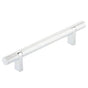 Emtek - Select Cabinet Pull 5'' C-C,  Rectangular Bar Stem US26, Knurled Bar US26 - Polished Chrome,Polished Chrome