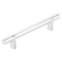 Emtek - Select Cabinet Pull 5'' C-C,  Rectangular Bar Stem US26, Smooth Bar US26 - Polished Chrome,Polished Chrome