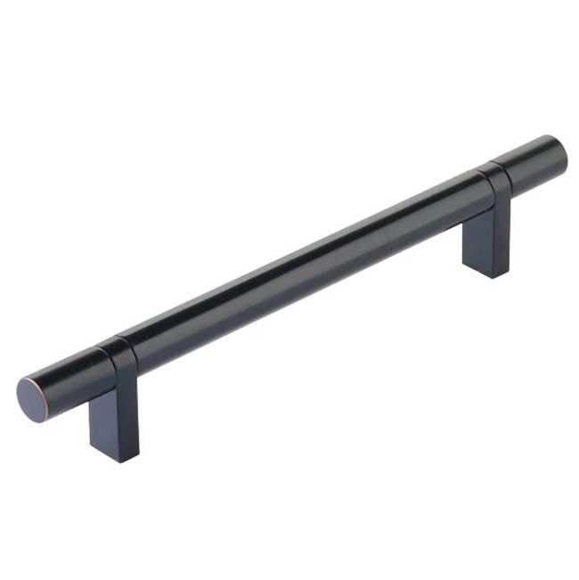 Emtek - Select Cabinet Pull 6'' C-C,  Rectangular Bar Stem US10B, Smooth Bar US10B - Oil Rubbed Bronze,Oil Rubbed Bronze