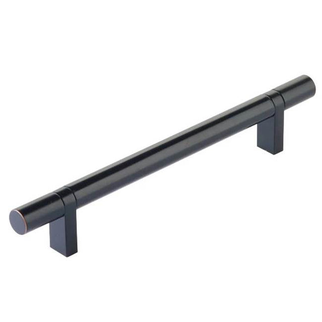 Emtek - Select Cabinet Pull 6'' C-C,  Rectangular Bar Stem US10B, Smooth Bar US10B - Oil Rubbed Bronze,Oil Rubbed Bronze