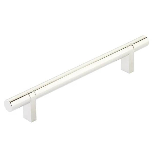 Emtek - Select Cabinet Pull 6'' C-C,  Rectangular Bar Stem US14, Smooth Bar US14 - Polished Nickel Lifetime,Polished Nickel Lifetime
