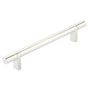 Emtek - Select Cabinet Pull 6'' C-C,  Rectangular Bar Stem US14, Smooth Bar US14 - Polished Nickel Lifetime,Polished Nickel Lifetime