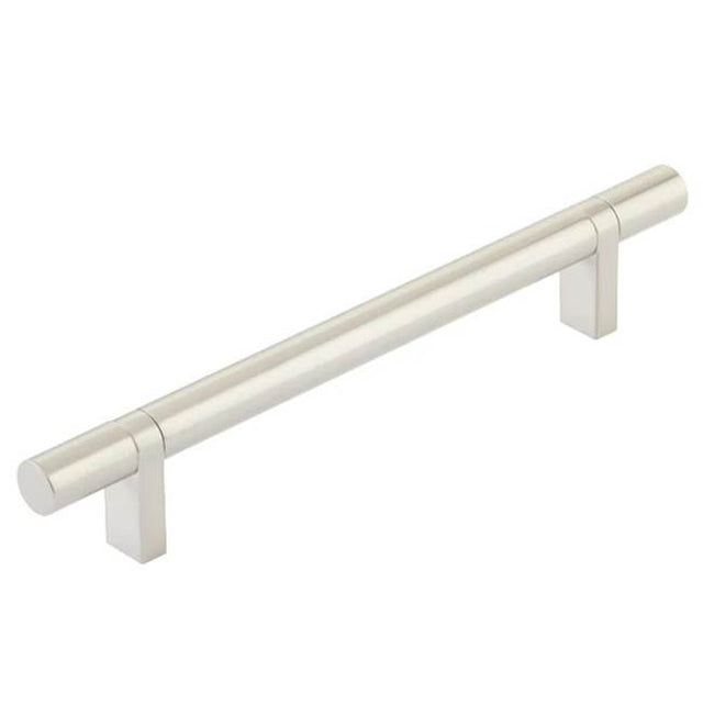 Emtek - Select Cabinet Pull 6'' C-C,  Rectangular Bar Stem US15, Smooth Bar US15 - Satin Nickel,Satin Nickel