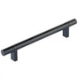 Emtek - Select Cabinet Pull 6'' C-C,  Rectangular Bar Stem US19, Smooth Bar US19 - Flat Black,Flat Black