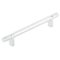 Emtek - Select Cabinet Pull 6'' C-C,  Rectangular Bar Stem US26, Knurled Bar US26 - Polished Chrome,Polished Chrome