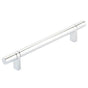 Emtek - Select Cabinet Pull 6'' C-C,  Rectangular Bar Stem US26, Smooth Bar US26 - Polished Chrome,Polished Chrome