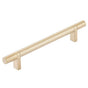 Emtek - Select Cabinet Pull 6'' C-C,  Rectangular Bar Stem US4, Smooth Bar US4 - Satin Brass,Satin Brass