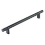 Emtek - Select Cabinet Pull 8'' C-C, Rectangular Bar Stem US10B, Knurled Bar US10B - Oil Rubbed Bronze,Oil Rubbed Bronze