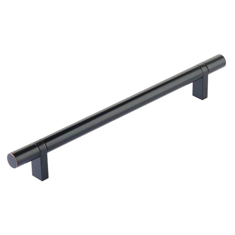 Emtek - Select Cabinet Pull 8'' C-C, Rectangular Bar Stem US10B, Smooth Bar US10B - Oil Rubbed Bronze,Oil Rubbed Bronze