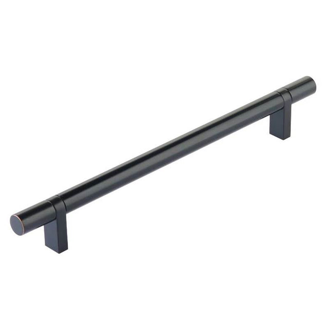 Emtek - Select Cabinet Pull 8'' C-C, Rectangular Bar Stem US10B, Smooth Bar US10B - Oil Rubbed Bronze,Oil Rubbed Bronze