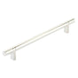 Emtek - Select Cabinet Pull 8'' C-C, Rectangular Bar Stem US14, Smooth Bar US14 - Polished Nickel Lifetime,Polished Nickel Lifetime
