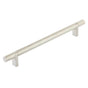 Emtek - Select Cabinet Pull 8'' C-C, Rectangular Bar Stem US15, Knurled Bar US15 - Satin Nickel,Satin Nickel