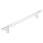 Emtek - Select Cabinet Pull 8'' C-C, Rectangular Bar Stem US26, Smooth Bar US26 - Polished Chrome,Polished Chrome