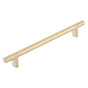 Emtek - Select Cabinet Pull 8'' C-C, Rectangular Bar Stem US4, Smooth Bar US4 - Satin Brass,Satin Brass