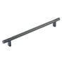 Emtek - Select Cabinet Pull 10'' C-C, Rectangular Bar Stem US10B, Knurled Bar US10B - Oil Rubbed Bronze,Oil Rubbed Bronze