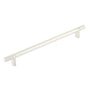 Emtek - Select Cabinet Pull 10'' C-C, Rectangular Bar Stem US14, Knurled Bar US14 - Polished Nickel Lifetime,Polished Nickel Lifetime