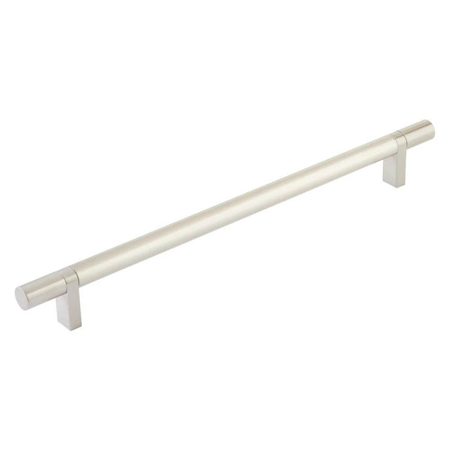 Emtek - Select Cabinet Pull 10'' C-C, Rectangular Bar Stem US15, Smooth Bar US15 - Satin Nickel,Satin Nickel