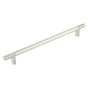 Emtek - Select Cabinet Pull 10'' C-C, Rectangular Bar Stem US15, Smooth Bar US15 - Satin Nickel,Satin Nickel