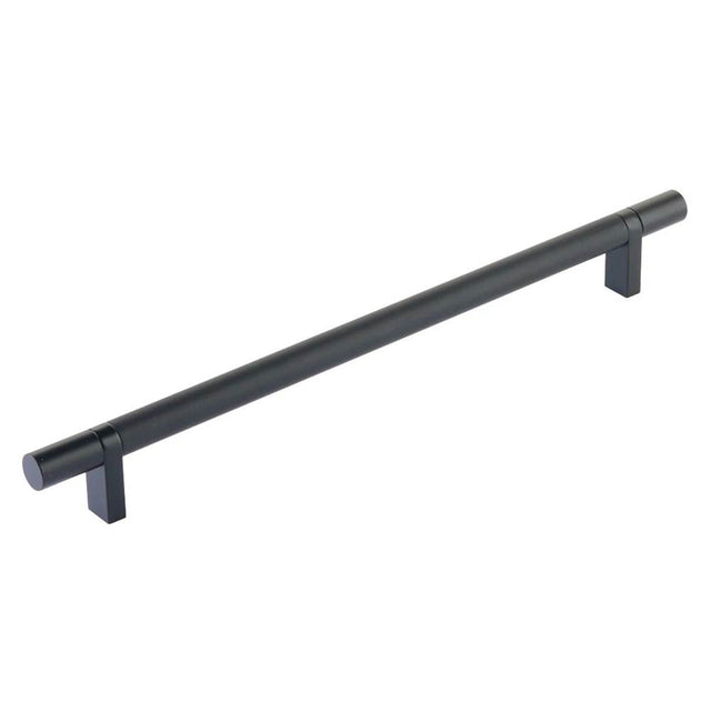 Emtek - Select Cabinet Pull 10'' C-C, Rectangular Bar Stem US19, Smooth Bar US19 - Flat Black,Flat Black