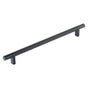 Emtek - Select Cabinet Pull 10'' C-C, Rectangular Bar Stem US19, Smooth Bar US19 - Flat Black,Flat Black