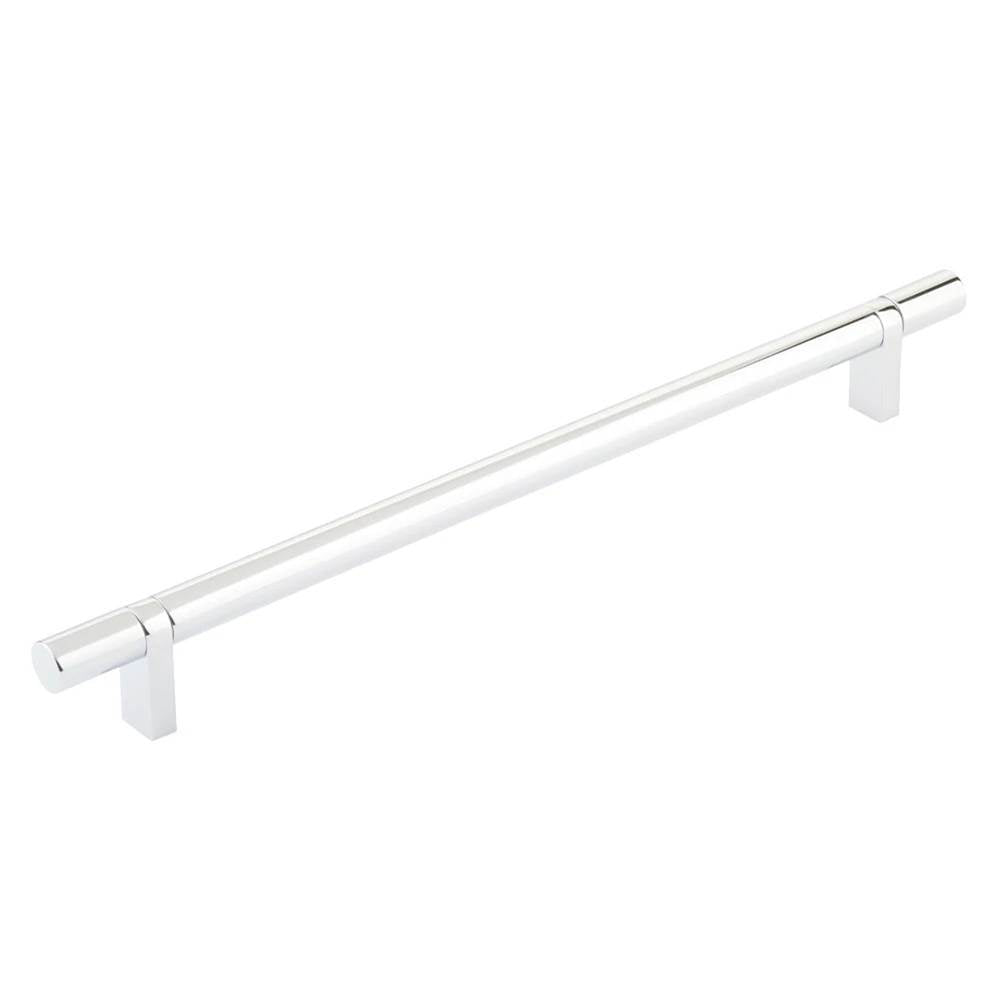Emtek - Select Cabinet Pull 10'' C-C, Rectangular Bar Stem US26, Smooth Bar US26 - Polished Chrome,Polished Chrome