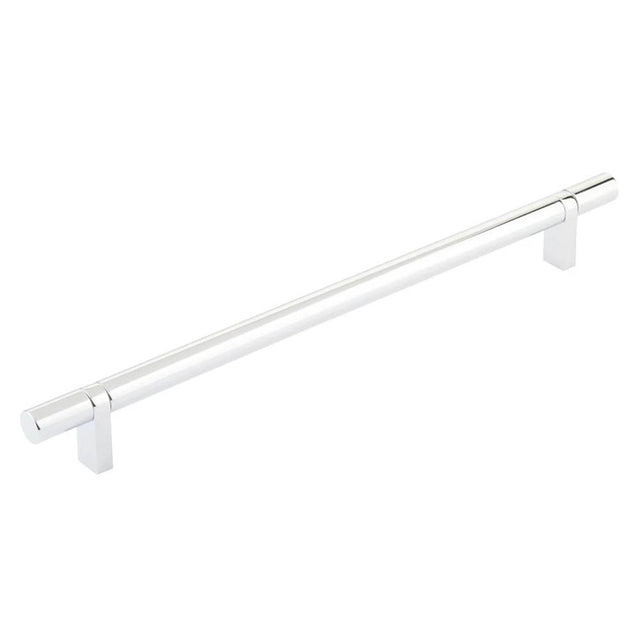 Emtek - Select Cabinet Pull 10'' C-C, Rectangular Bar Stem US26, Smooth Bar US26 - Polished Chrome,Polished Chrome