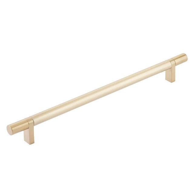 Emtek - Select Cabinet Pull 10'' C-C, Rectangular Bar Stem US4, Smooth Bar US4 - Satin Brass,Satin Brass