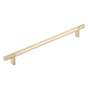 Emtek - Select Cabinet Pull 10'' C-C, Rectangular Bar Stem US4, Smooth Bar US4 - Satin Brass,Satin Brass