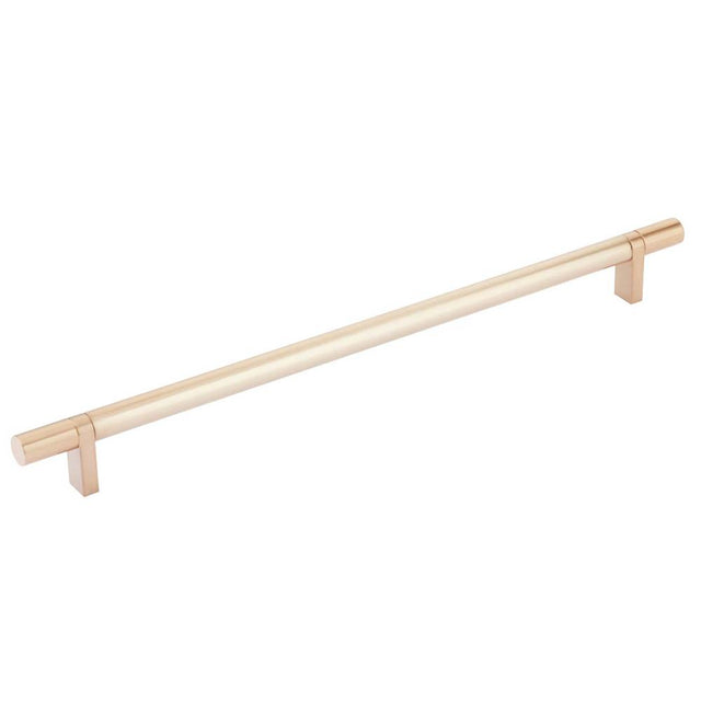 Emtek - Select Cabinet Pull 12'' C-C, Rectangular Bar Stem Satin Copper, Smooth Bar Satin Copper - Satin Copper,Satin Copper