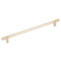 Emtek - Select Cabinet Pull 12'' C-C, Rectangular Bar Stem Satin Copper, Smooth Bar Satin Copper - Satin Copper,Satin Copper