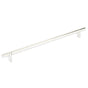 Emtek - Select Cabinet Pull 12'' C-C, Rectangular Bar Stem US14, Smooth Bar US14 - Polished Nickel Lifetime,Polished Nickel Lifetime