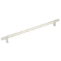 Emtek - Select Cabinet Pull 12'' C-C, Rectangular Bar Stem US15, Smooth Bar US15 - Satin Nickel,Satin Nickel