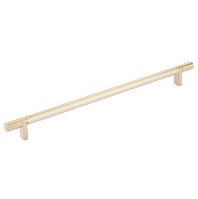 Emtek - Select Cabinet Pull 12'' C-C, Rectangular Bar Stem US4, Smooth Bar US4 - Satin Brass,Satin Brass