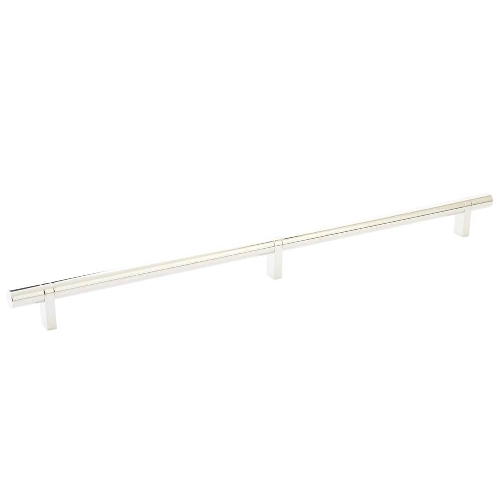 Emtek - Select Cabinet Pull 16'' C-C, Rectangular Bar Stem US14, Smooth Bar US14 - Polished Nickel Lifetime,Polished Nickel Lifetime