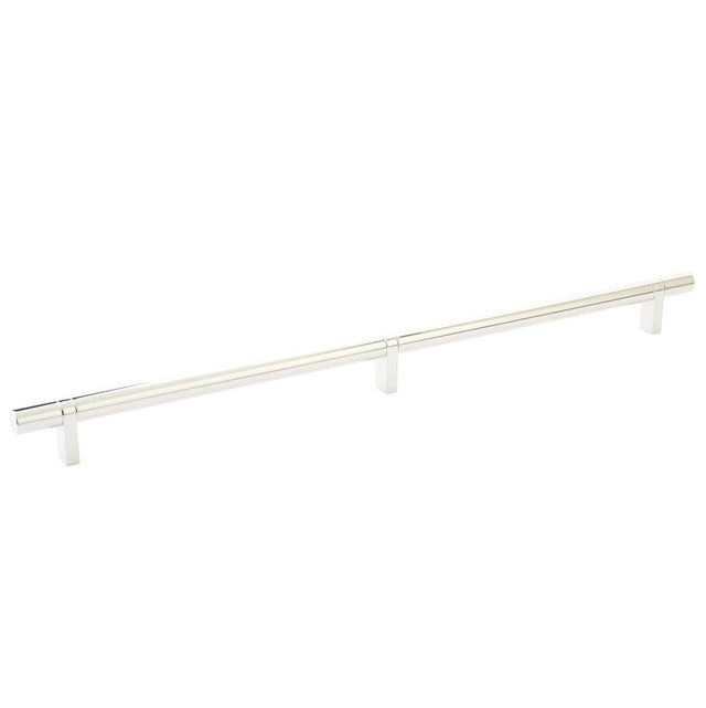 Emtek - Select Cabinet Pull 16'' C-C, Rectangular Bar Stem US14, Smooth Bar US14 - Polished Nickel Lifetime,Polished Nickel Lifetime