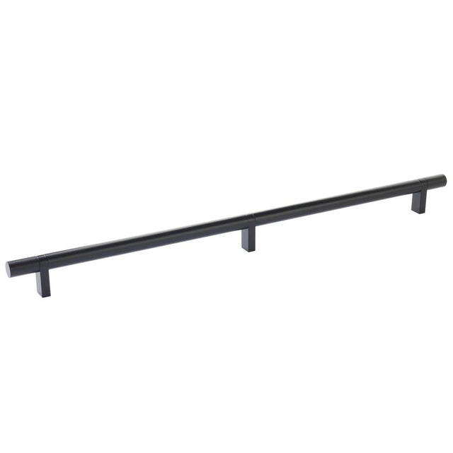 Emtek - Select Cabinet Pull 16'' C-C, Rectangular Bar Stem US19, Smooth Bar US19 - Flat Black,Flat Black