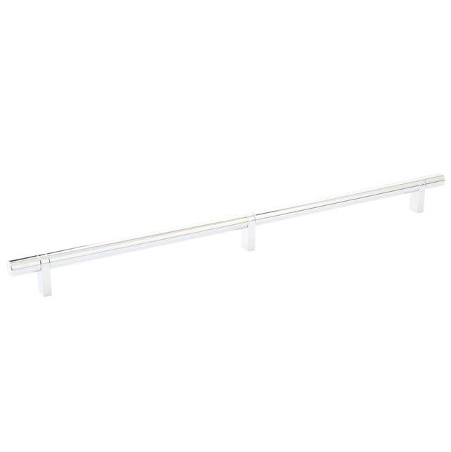 Emtek - Select Cabinet Pull 16'' C-C, Rectangular Bar Stem US26, Smooth Bar US26 - Polished Chrome,Polished Chrome