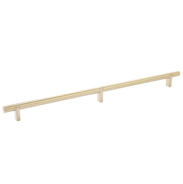 Emtek - Select Cabinet Pull 16'' C-C, Rectangular Bar Stem US4, Smooth Bar US4 - Satin Brass,Satin Brass