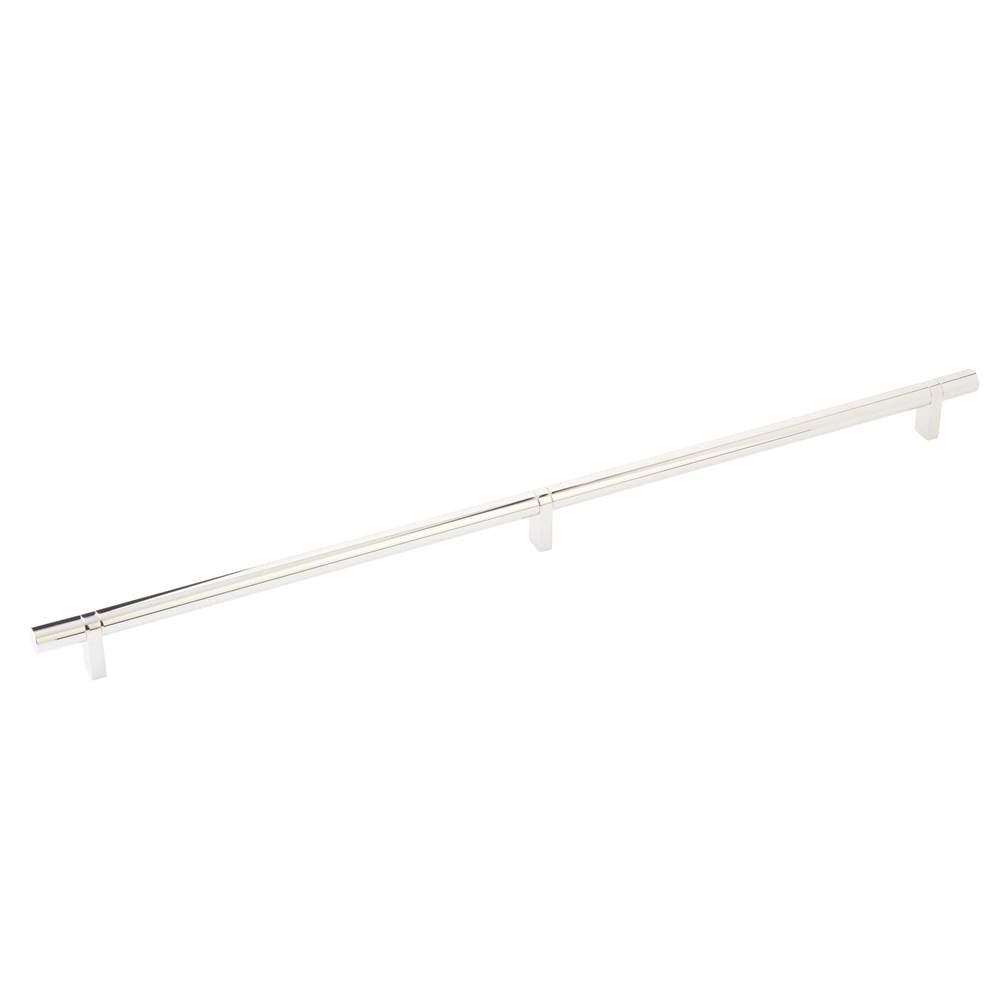Emtek - Select Cabinet Pull 20'' C-C, Rectangular Bar Stem US14, Smooth Bar US14 - Polished Nickel Lifetime,Polished Nickel Lifetime